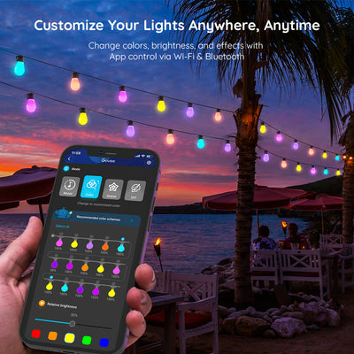 Govee RGBIC Warm White Wi-Fi & Bluetooth Smart Outdoor String Lights