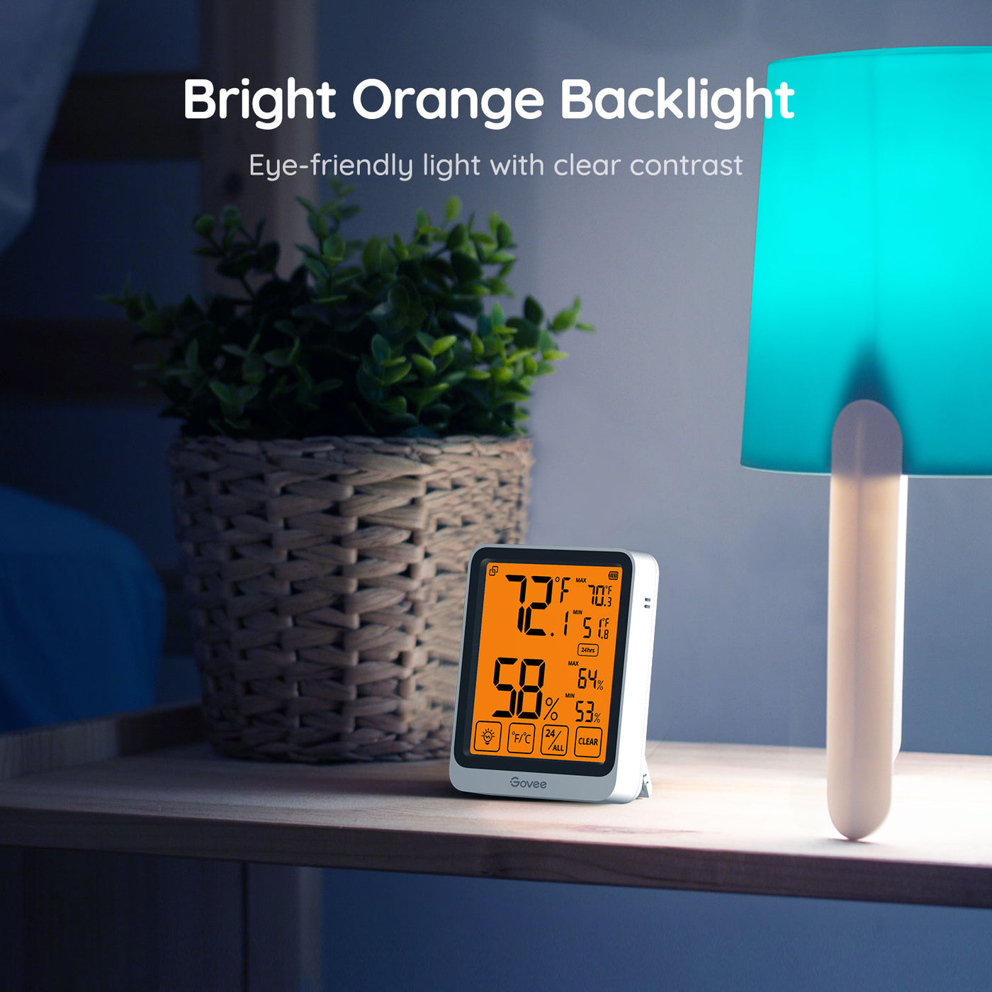Govee Bluetooth Thermo-Hygrometer with Orange Backlight